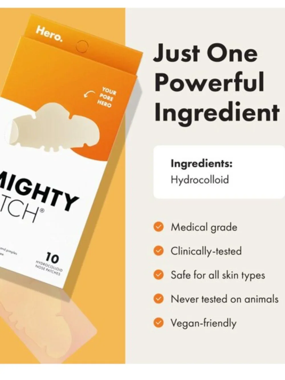 2X Mighty Patch Nose by Hero Cosmetics HYDROCILLOID 10 patches Each exp 01/2028